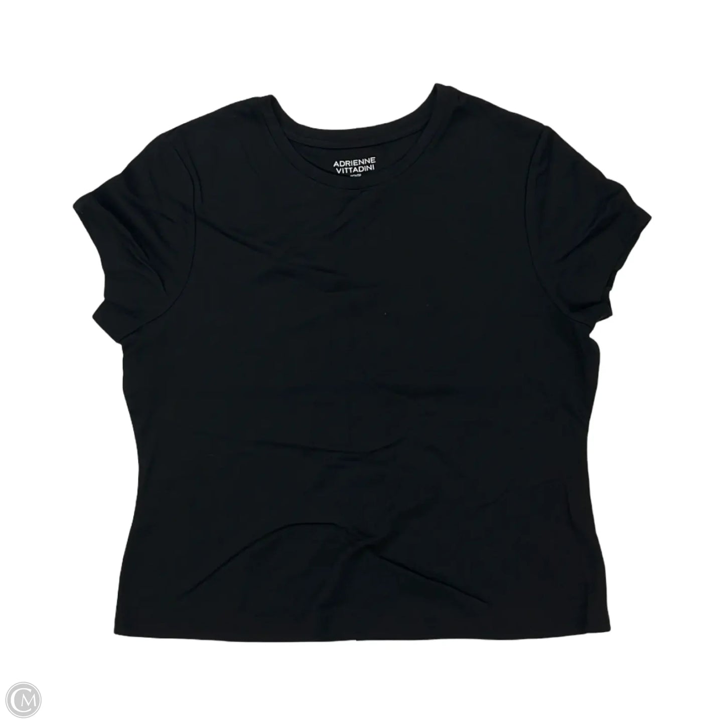 Top Short Sleeve Basic By Adrienne Vittadini In Black, Size: Xl