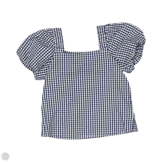 Blouse Short Sleeve By Cece In Blue & White, Size: S