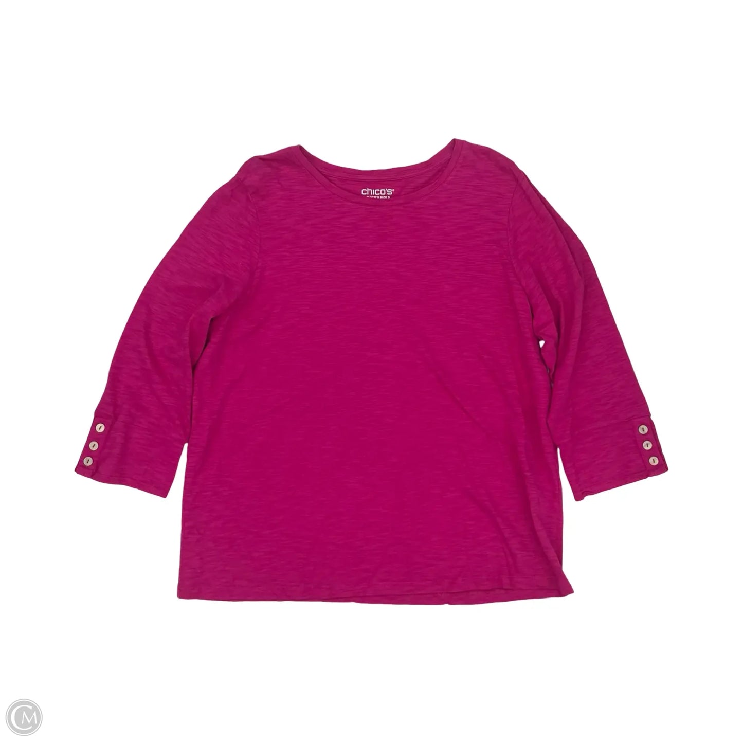 Top 3/4 Sleeve By Chicos In Pink, Size: Xl