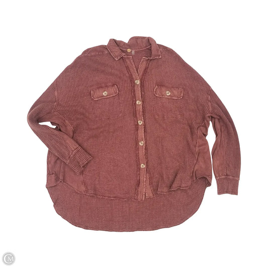 Jacket Shirt By Free People In Maroon, Size: S