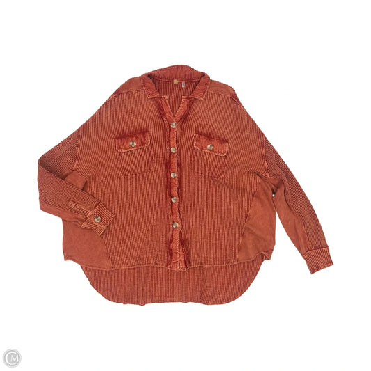 Jacket Shirt By Free People In Orange, Size: S