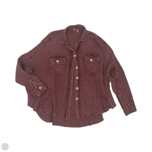 Jacket Shirt By Free People In Maroon, Size: S