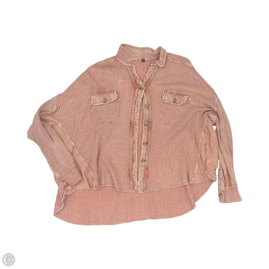 Jacket Shirt By Free People In Pink, Size: S