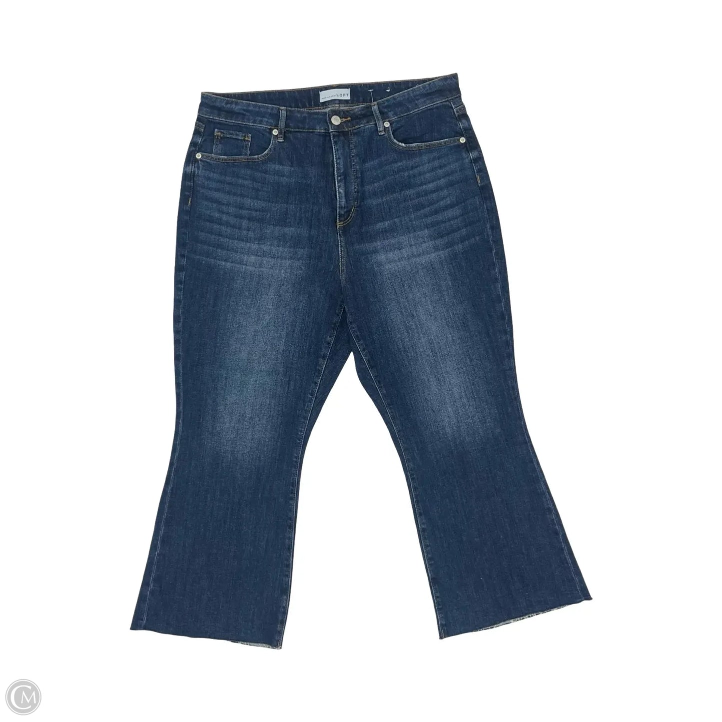 Jeans Cropped By Loft In Blue Denim, Size: 14p