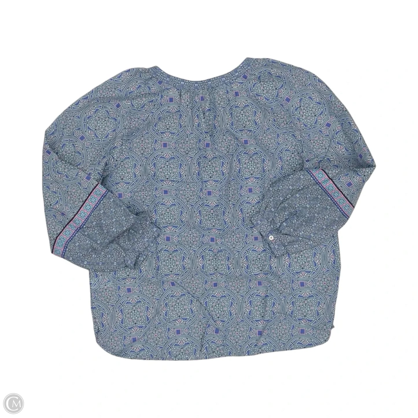 Blouse Long Sleeve By Talbots In Blue & Pink, Size: L