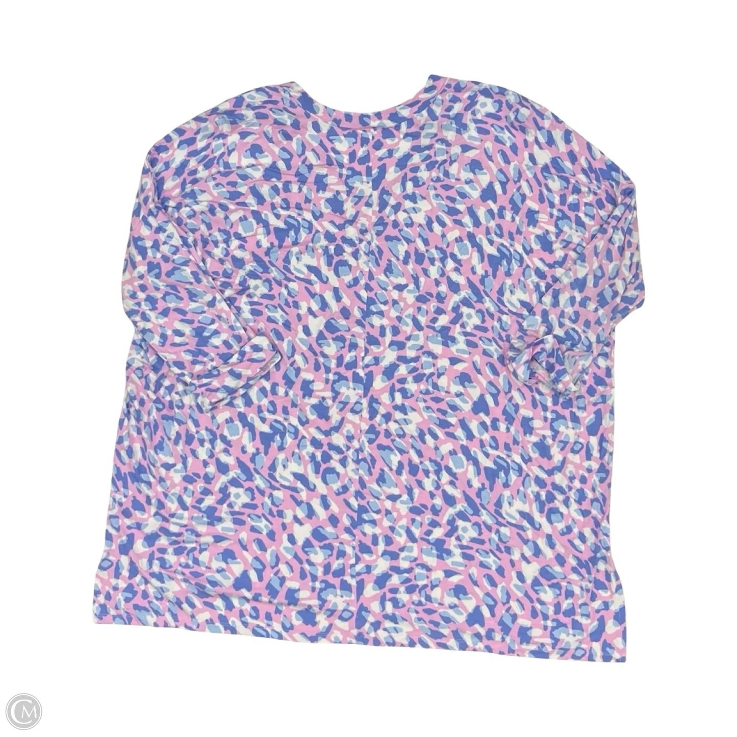 Top 3/4 Sleeve By Mudpie In Blue & Pink, Size: Onesize