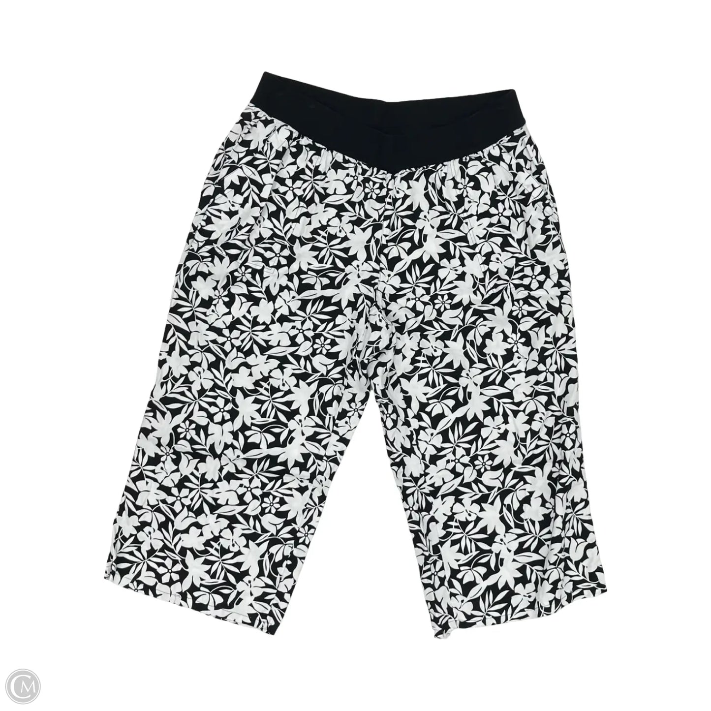 Pants Linen By Lands End In Black & White, Size: 22w