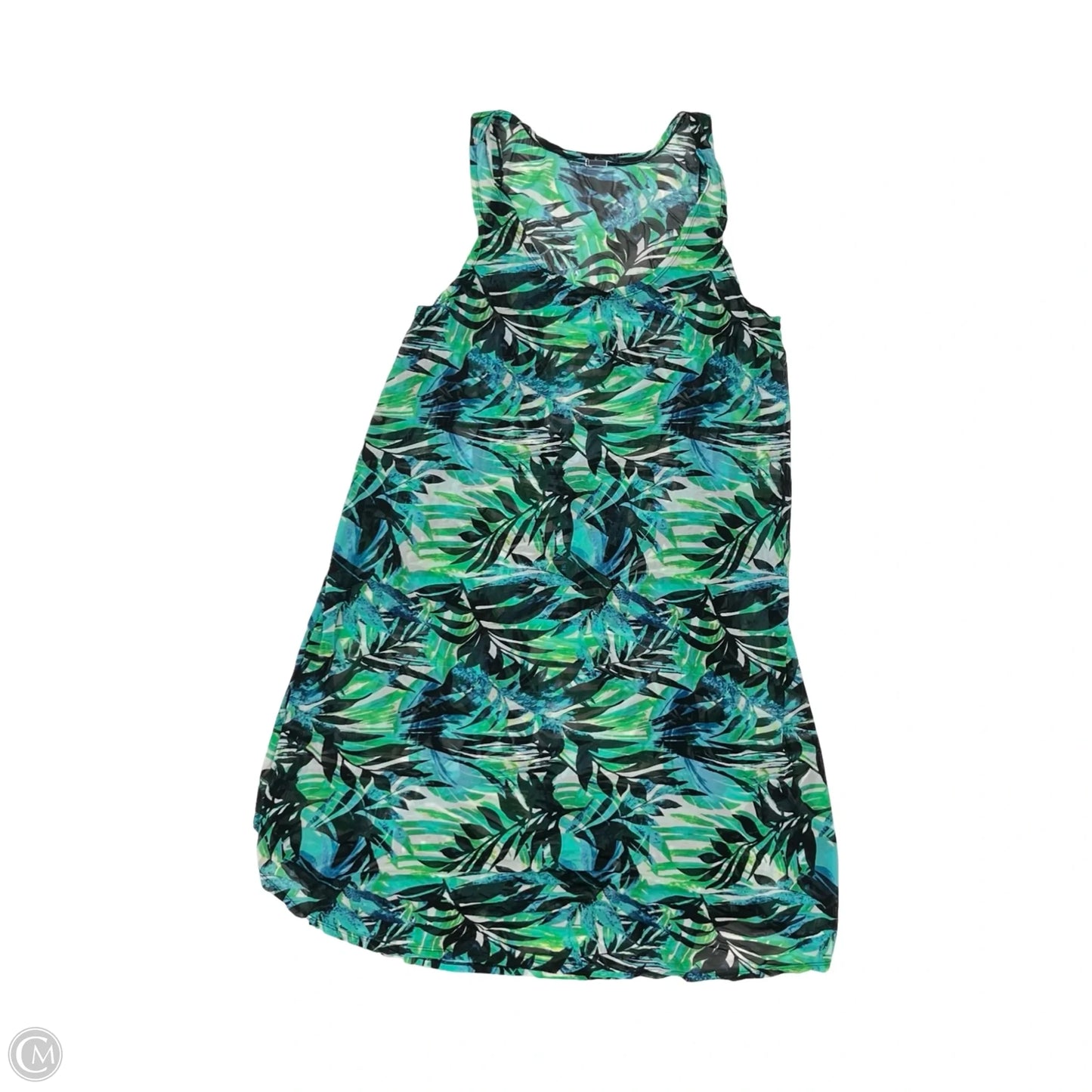 Swimwear Cover-up By Clothes Mentor In Black & Green, Size: 3x