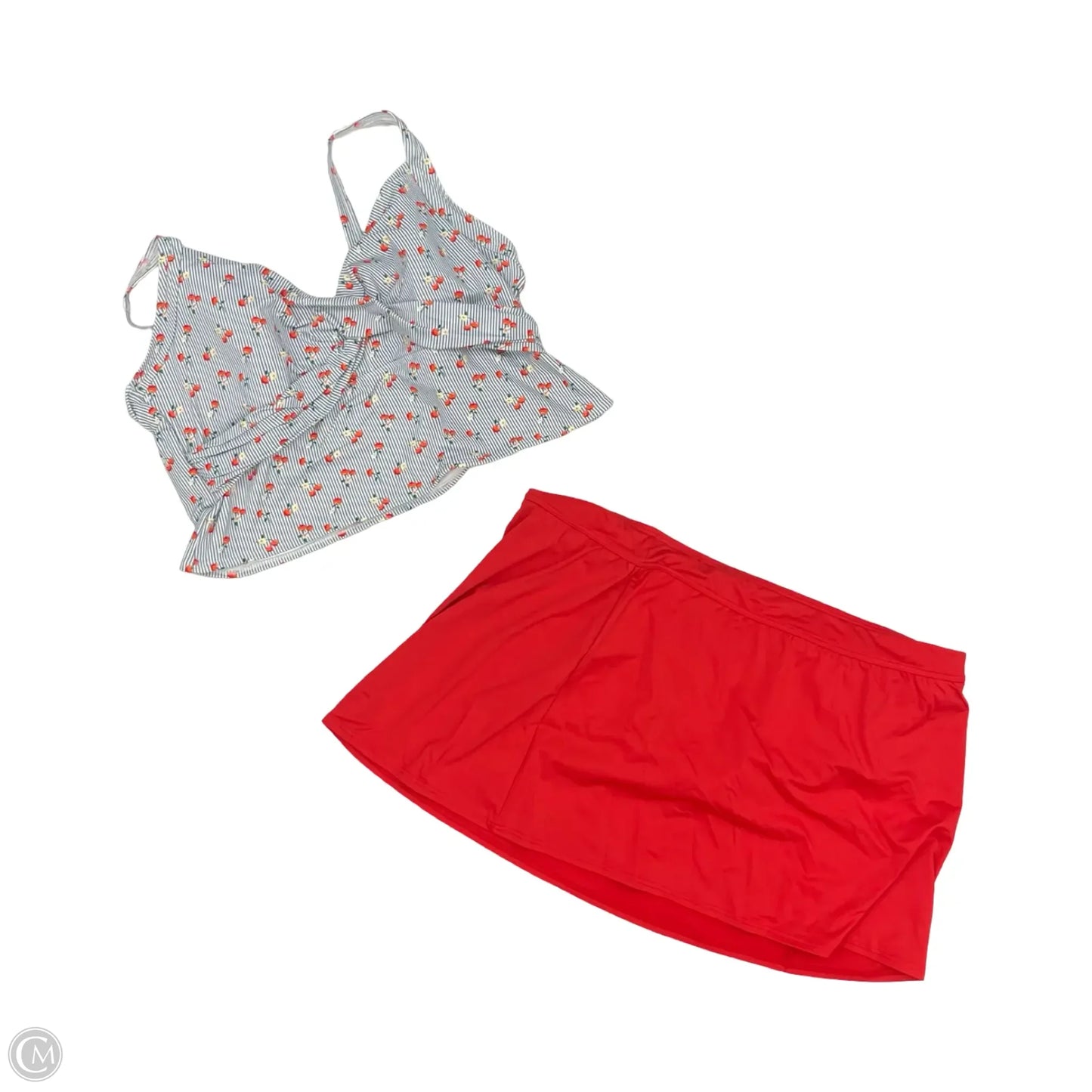 Swimsuit 2pc By Lands End In Blue & Red & White, Size: 22