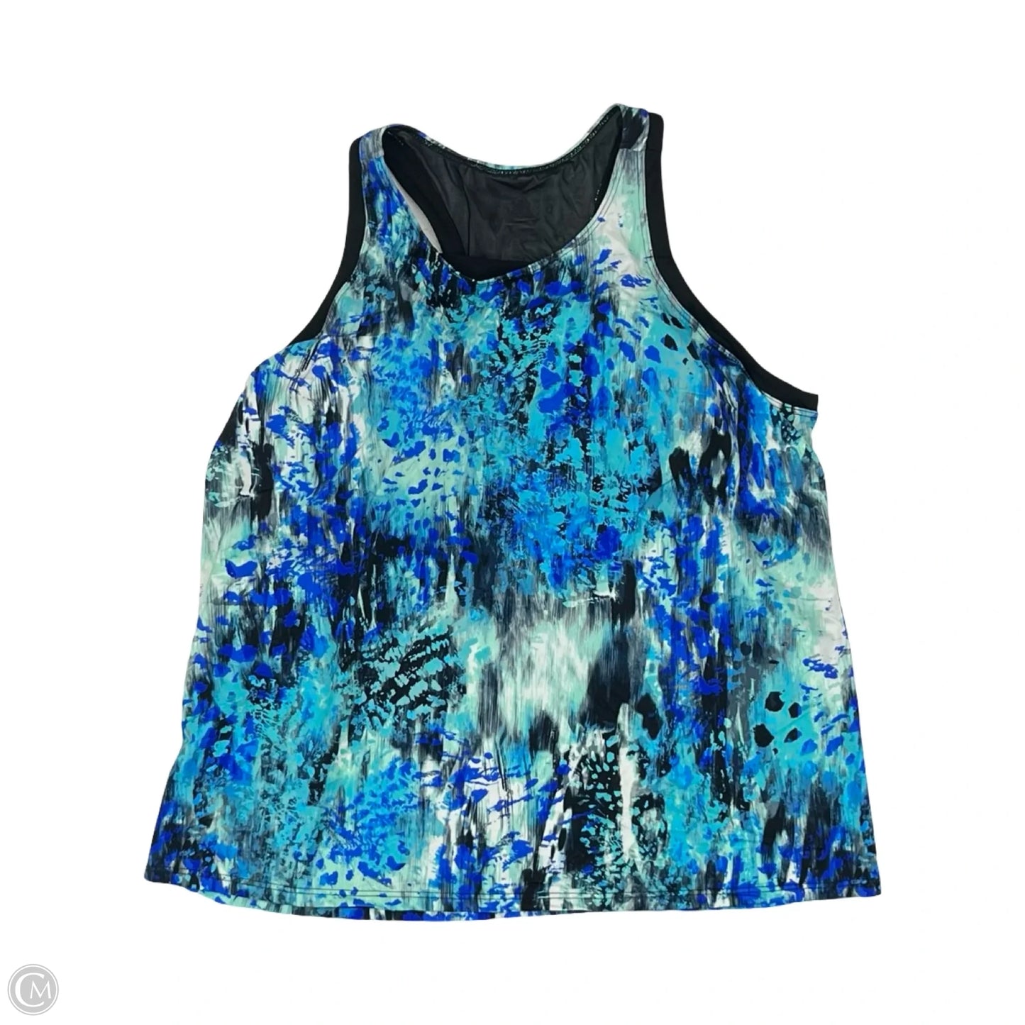 Swimsuit Top By Clothes Mentor In Black & Blue, Size: 26