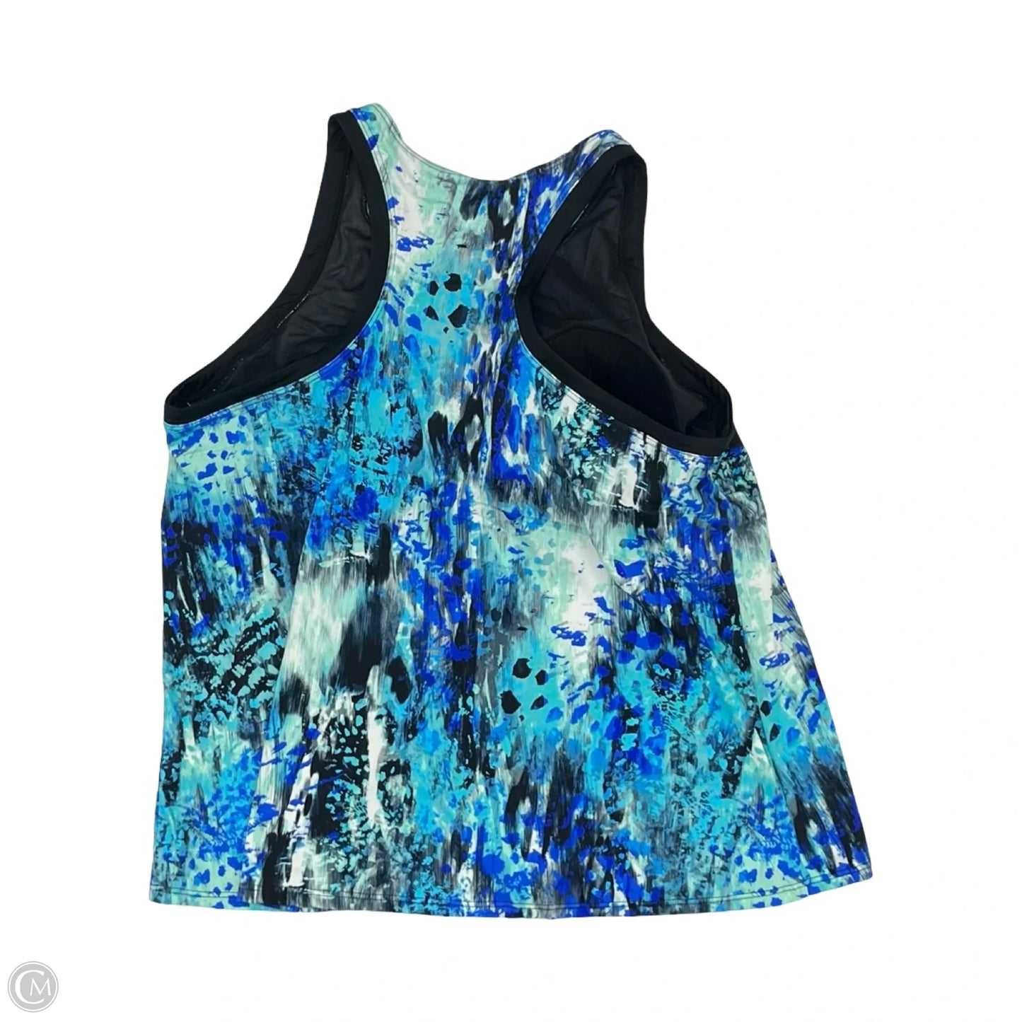 Swimsuit Top By Clothes Mentor In Black & Blue, Size: 26
