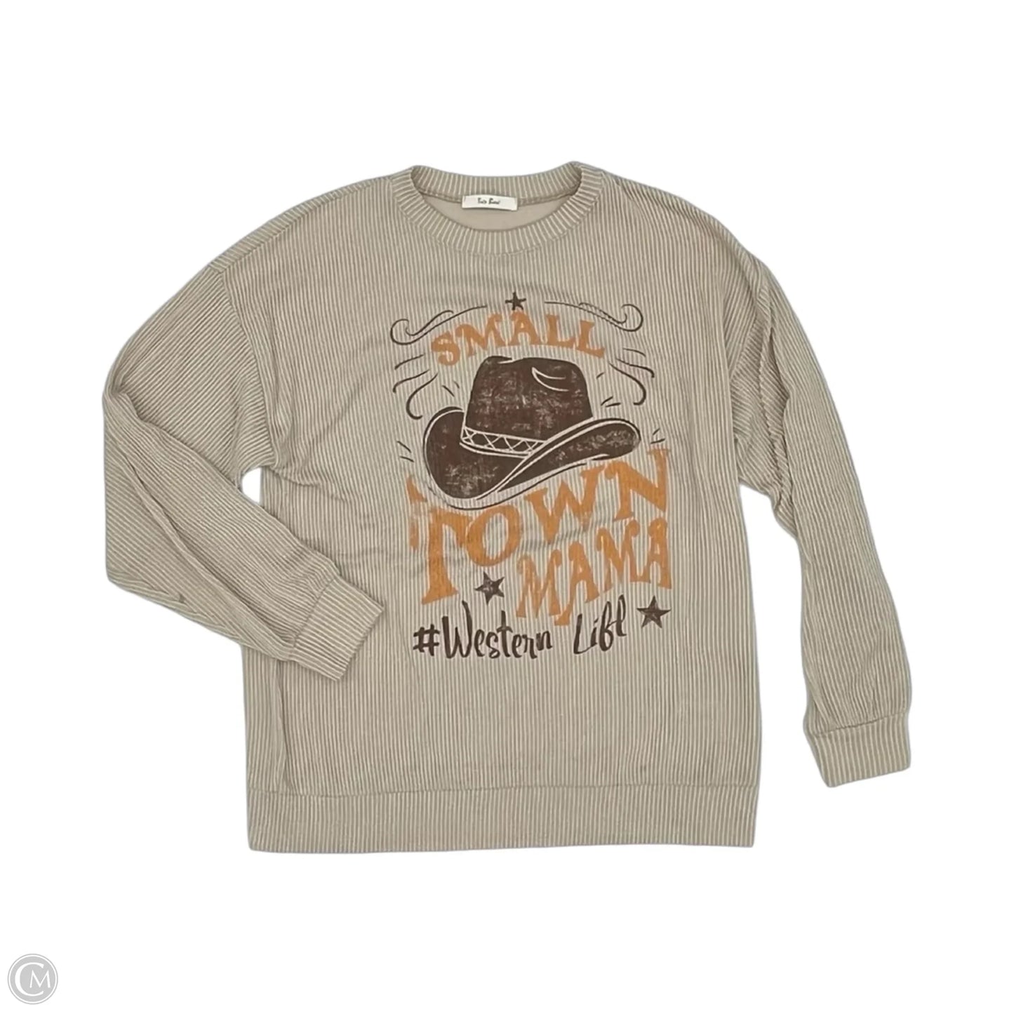 Top Long Sleeve By Tres Bien In Tan, Size: S