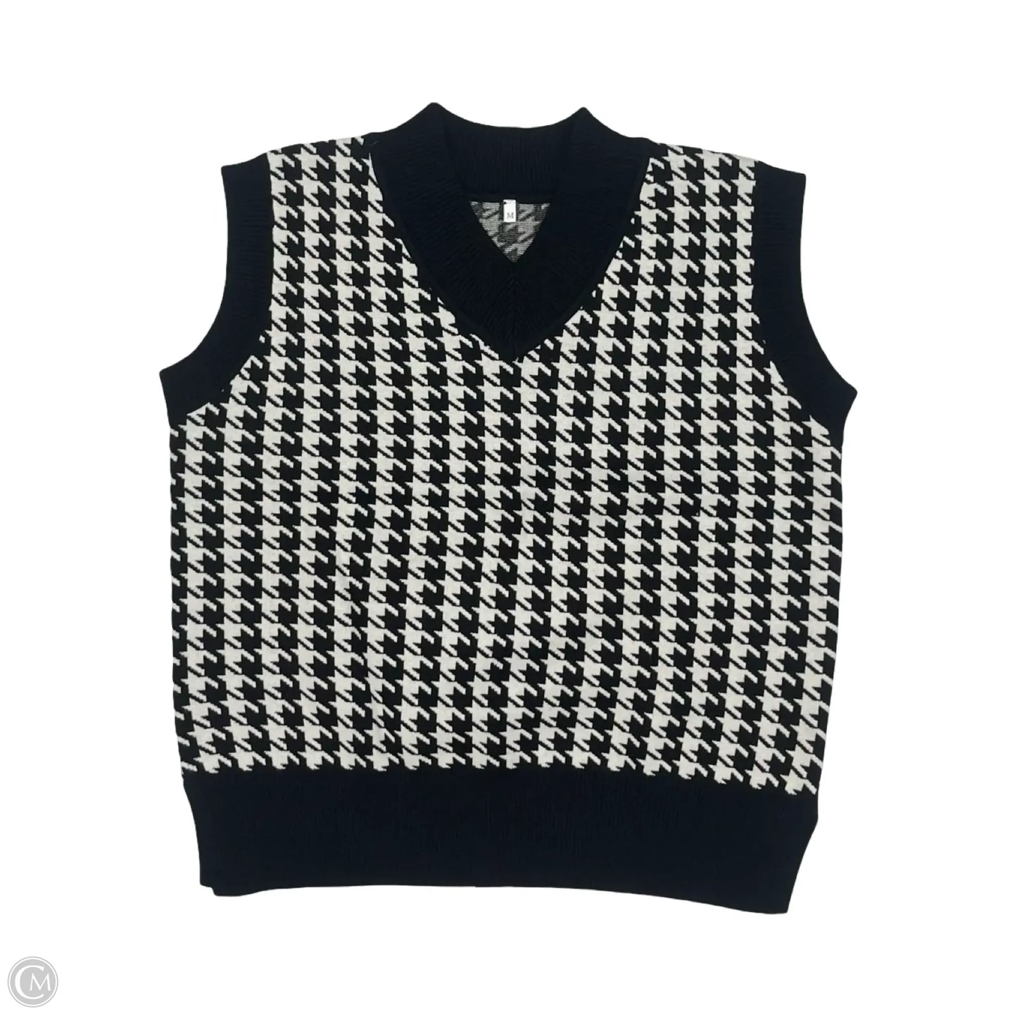Vest Sweater By Cme In Black & White, Size: M