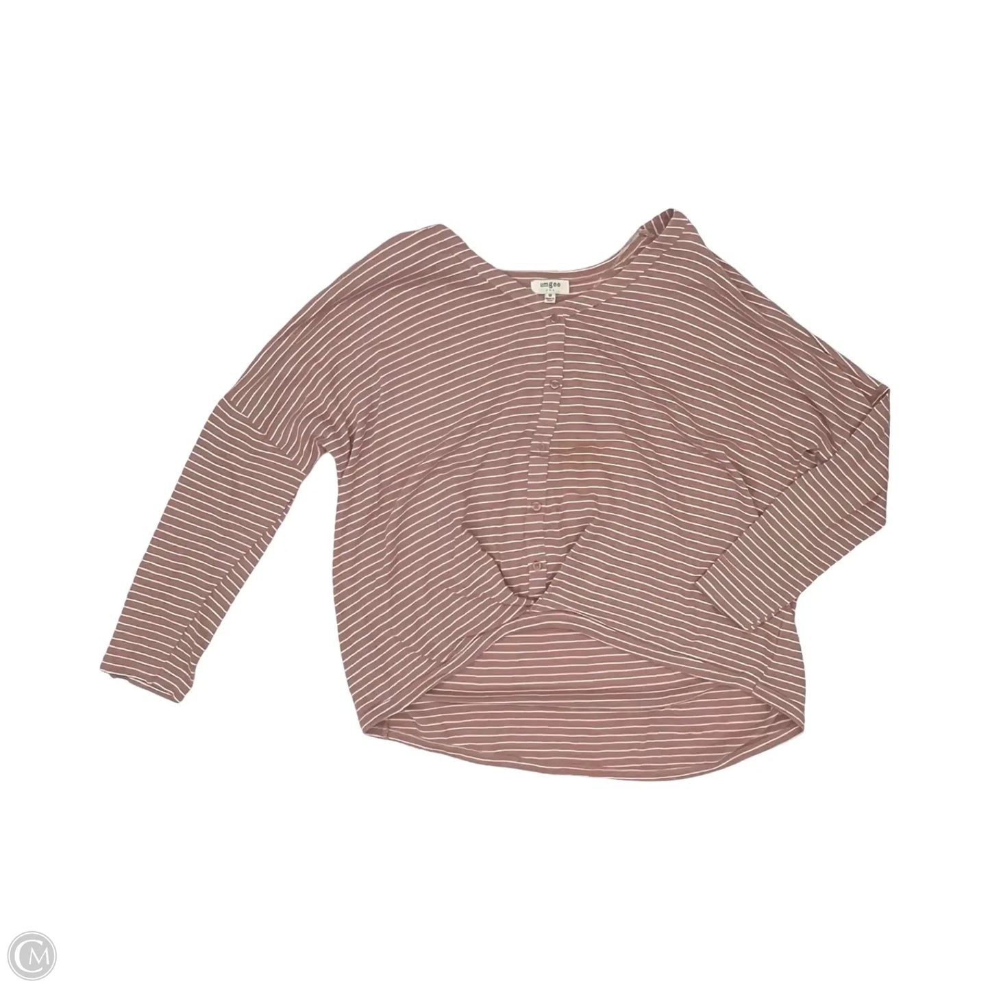 Top Long Sleeve By Umgee In Pink & White, Size: M