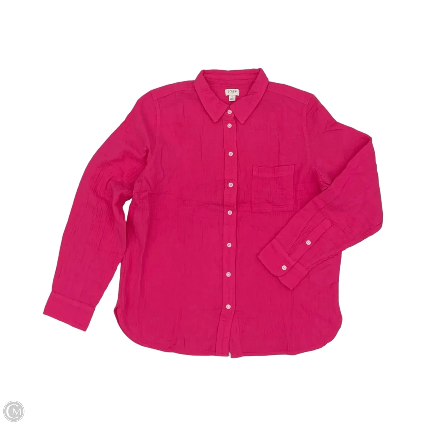 Blouse Long Sleeve By J. Crew In Pink, Size: L