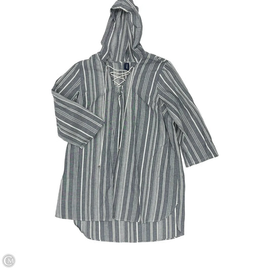 Swimwear Cover-up By Clothes Mentor In Blue & White, Size: Onesize
