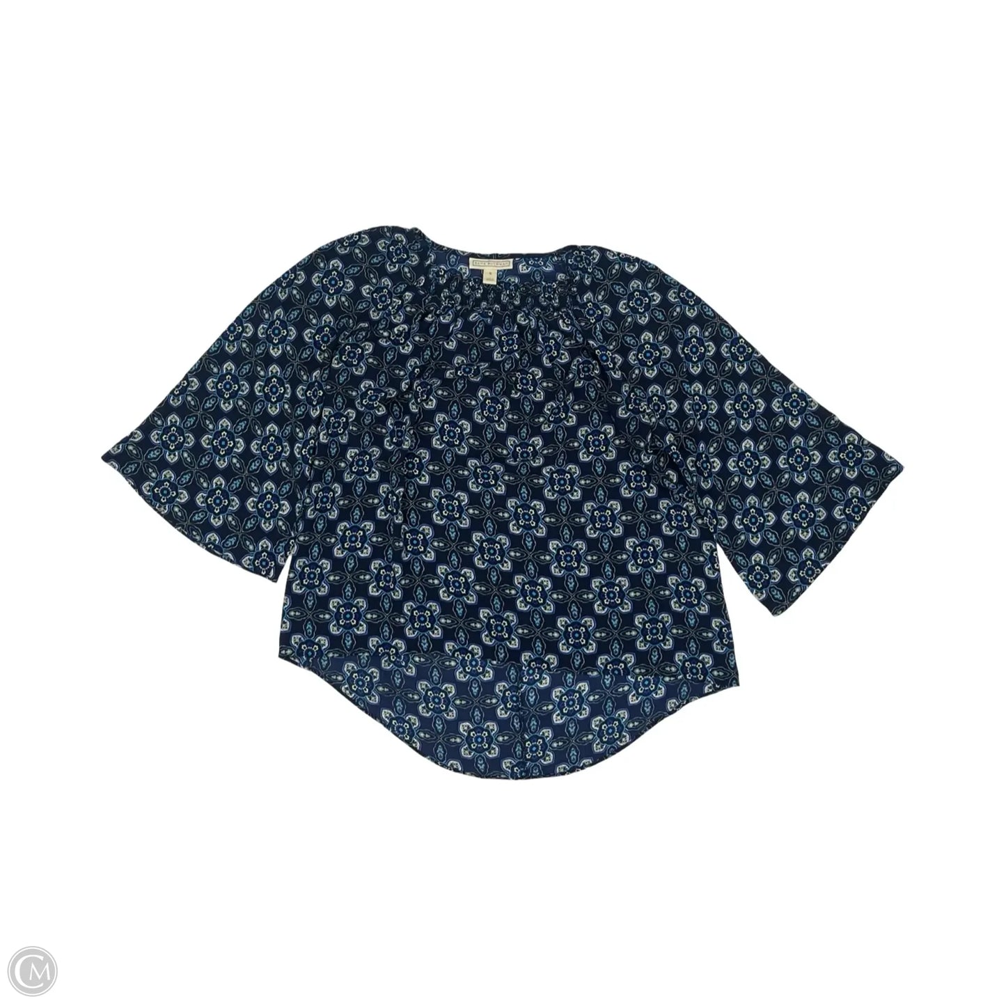 Blouse 3/4 Sleeve By Dana Buchman In Blue, Size: S