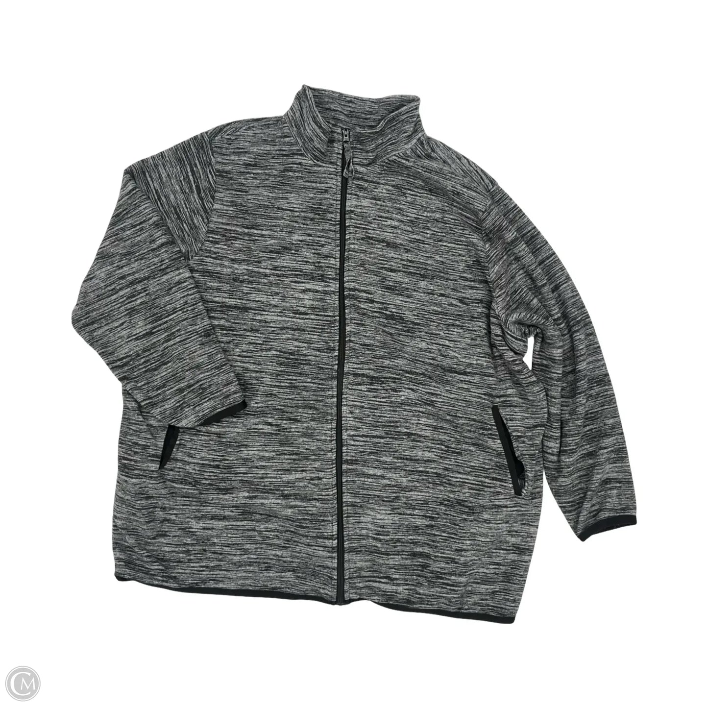 Jacket Fleece By Woman Within In Grey, Size: 3x