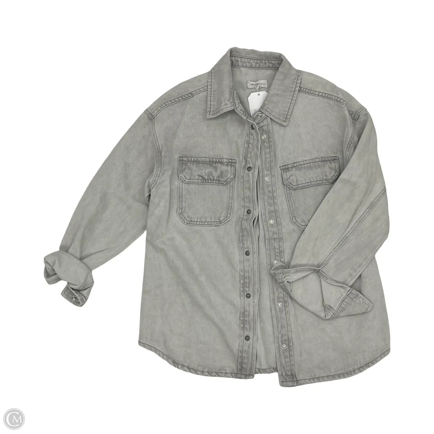 Jacket Denim By Thread And Supply In Grey Denim, Size: S