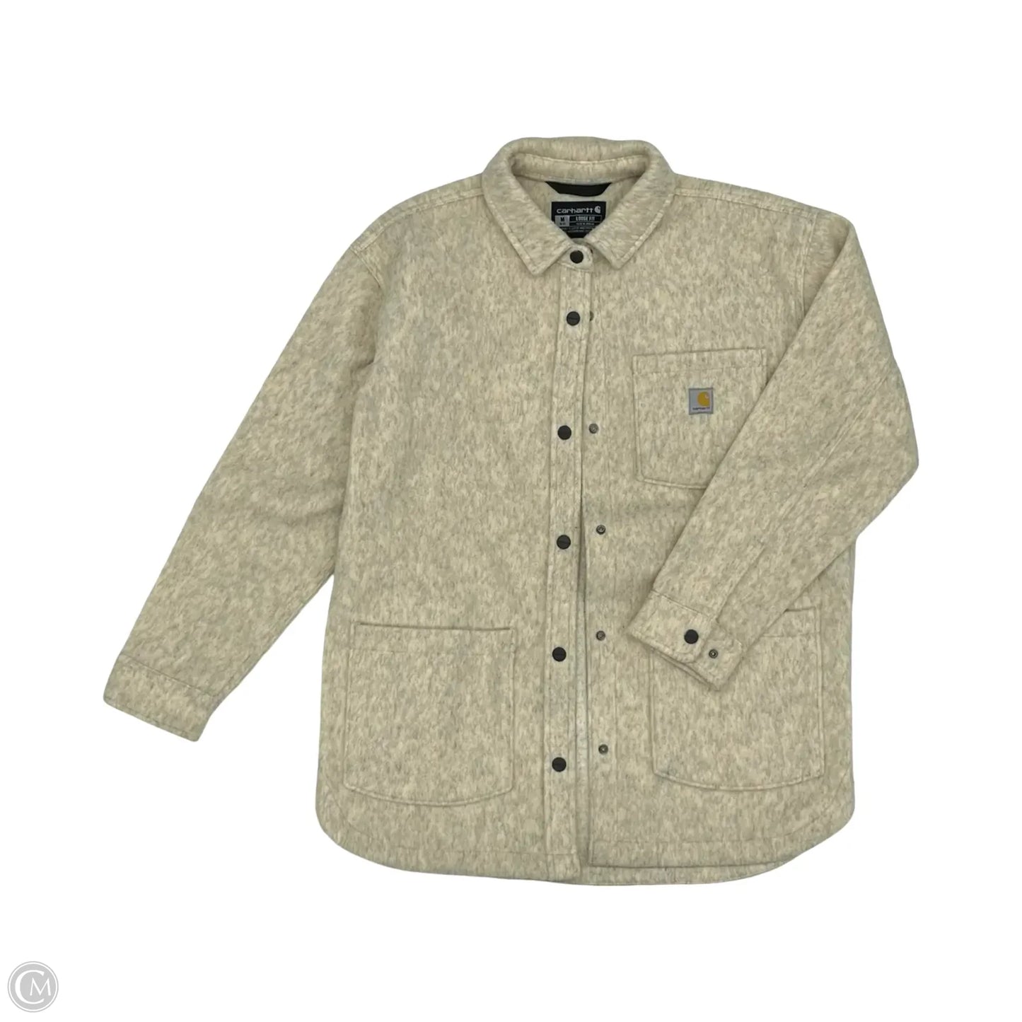 Jacket Shirt By Carhartt In Tan, Size: M