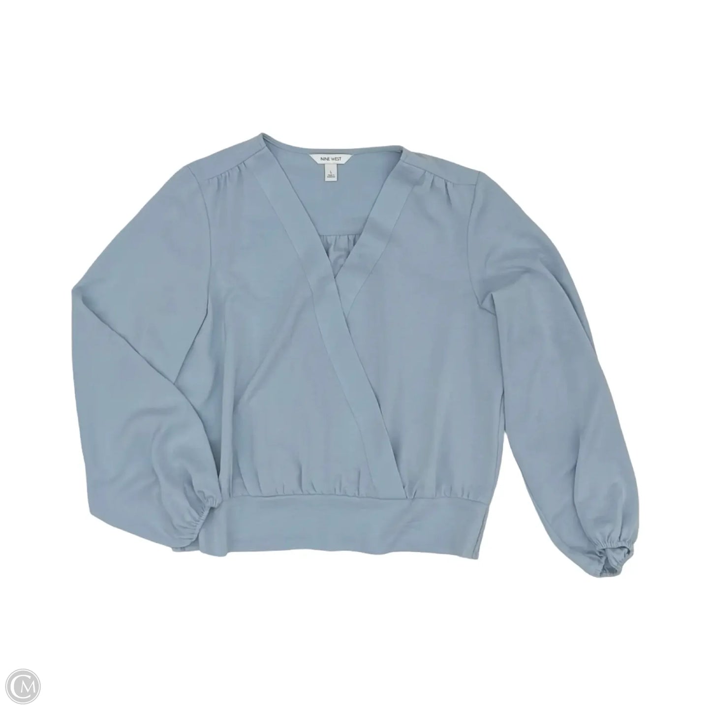 Blouse Long Sleeve By Nine West Apparel In Black, Size: L