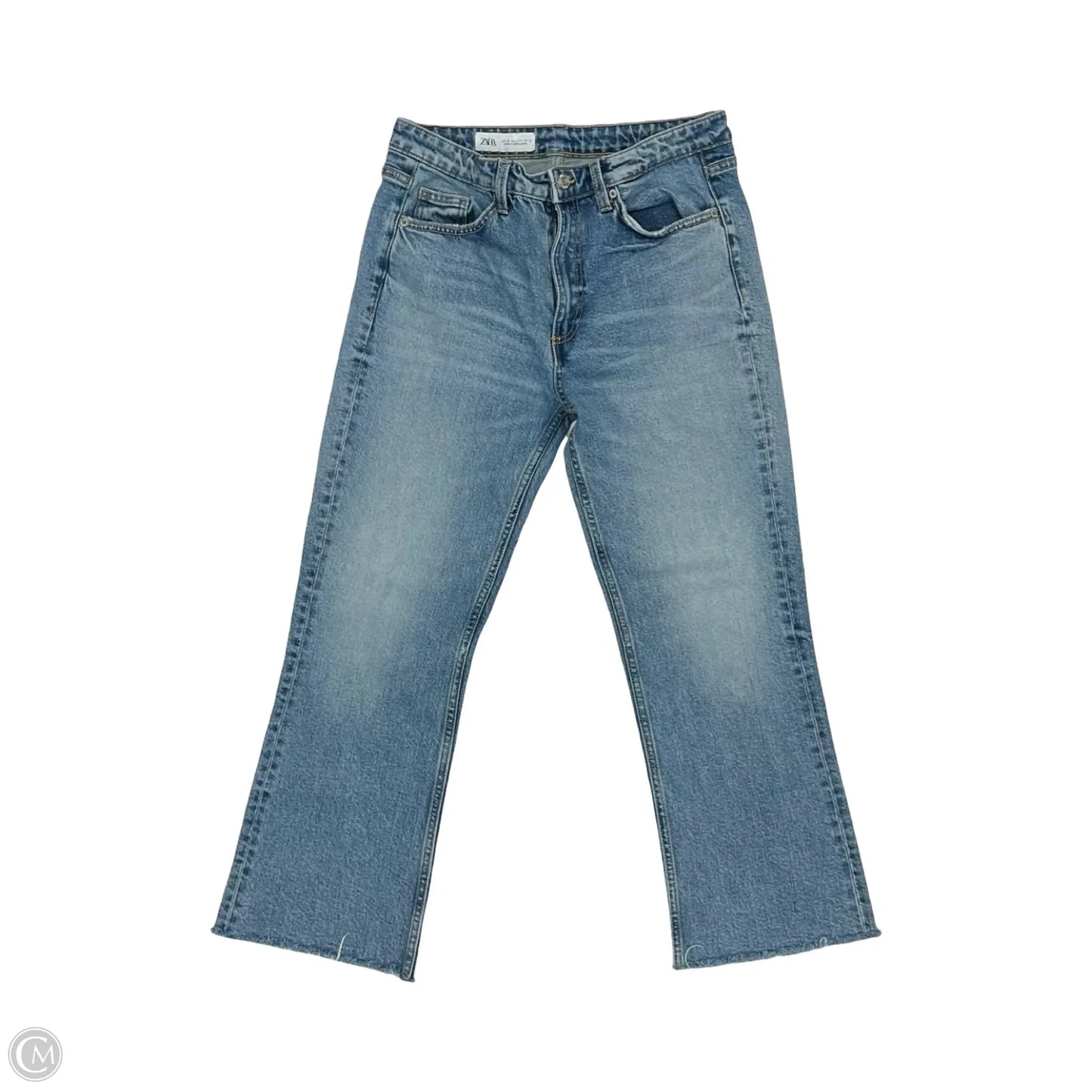 Jeans Cropped By Zara In Blue Denim, Size: 6