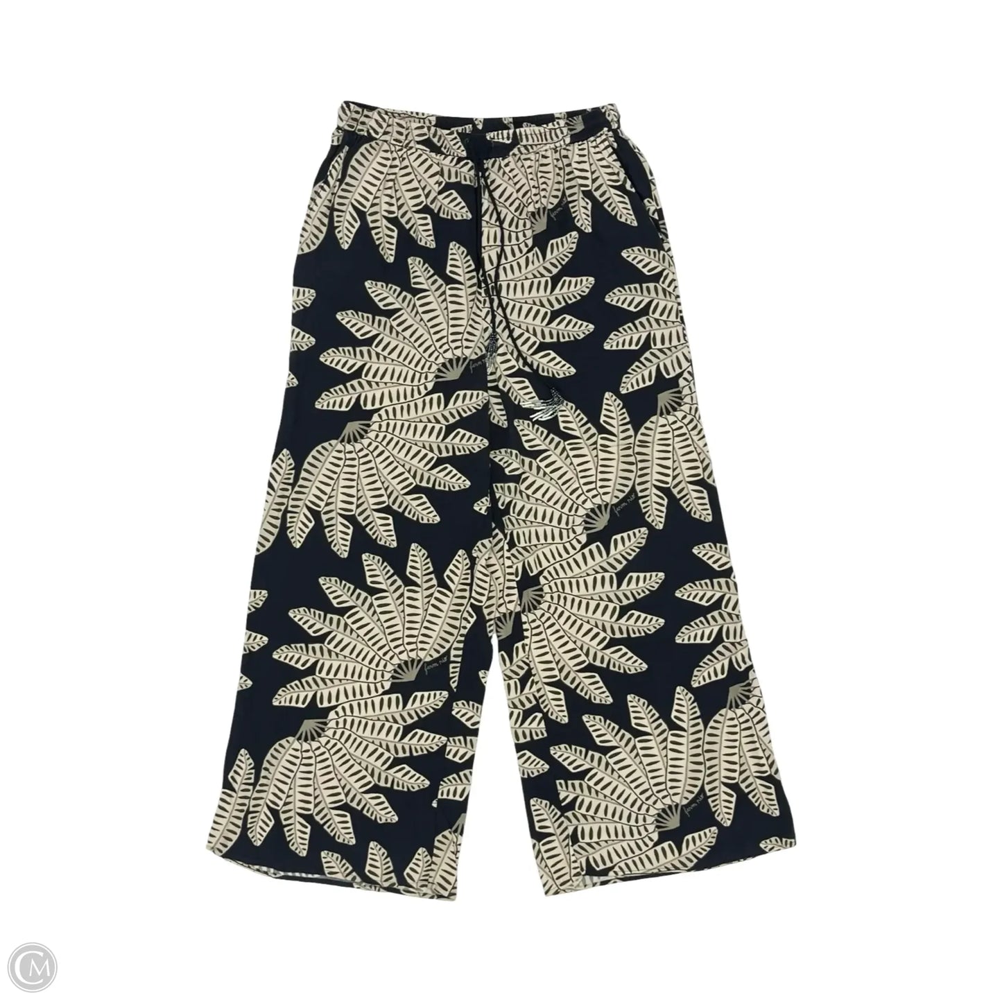 Pants Wide Leg By Farm Rio In Black & Cream, Size: L