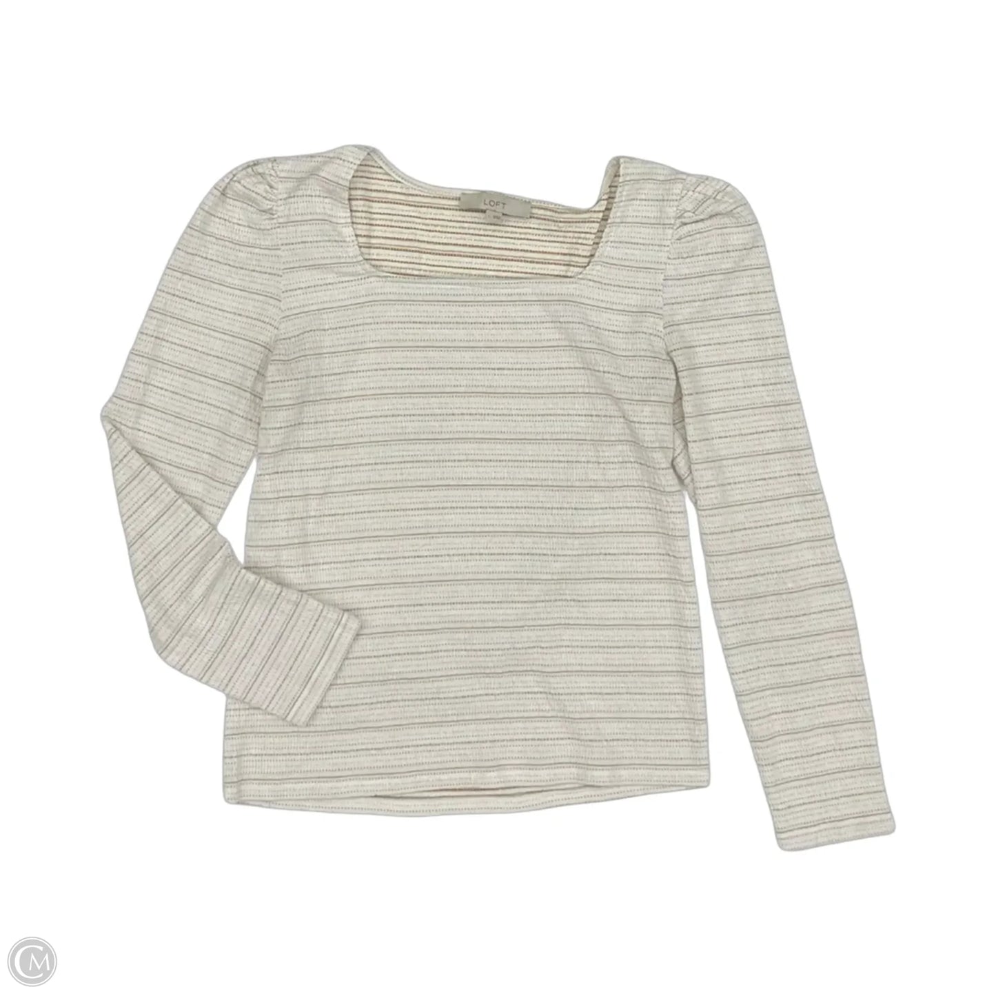 Top Long Sleeve By Loft In Cream, Size: L