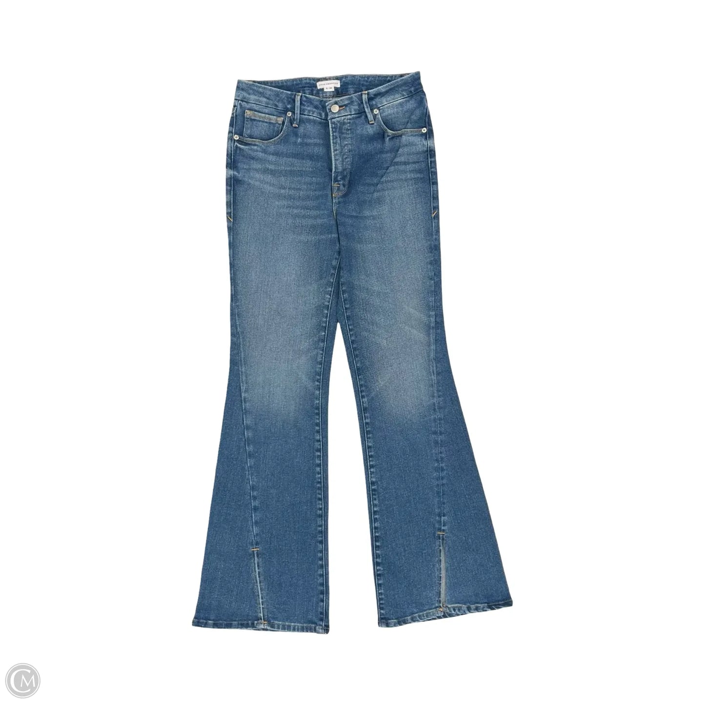 Jeans Flared By Good American In Blue Denim, Size: 8