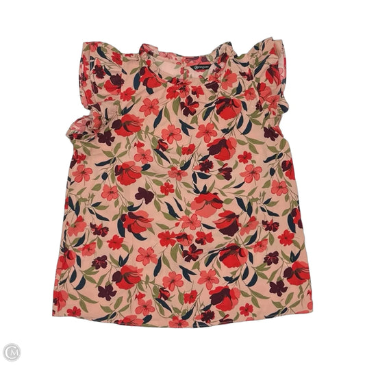 Blouse 3/4 Sleeve By Prettygarden In Floral Print, Size: Xl