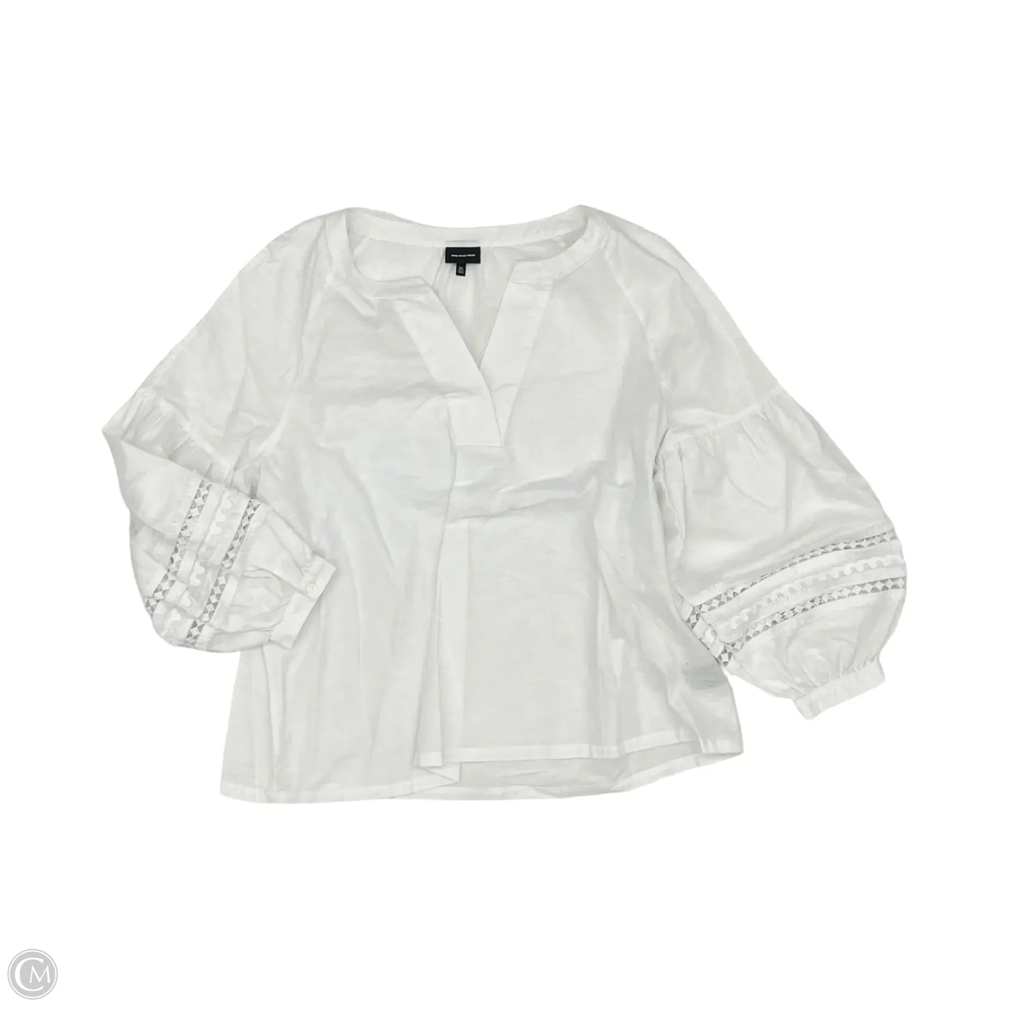 Blouse Long Sleeve By Who What Wear In White, Size: Xl