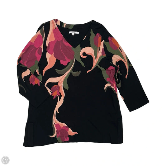 Top 3/4 Sleeve By Chicos In Multi-colored, Size: Xl