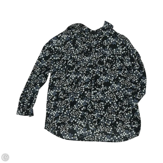 Blouse Long Sleeve By Lane Bryant In Black & Blue, Size: 2x
