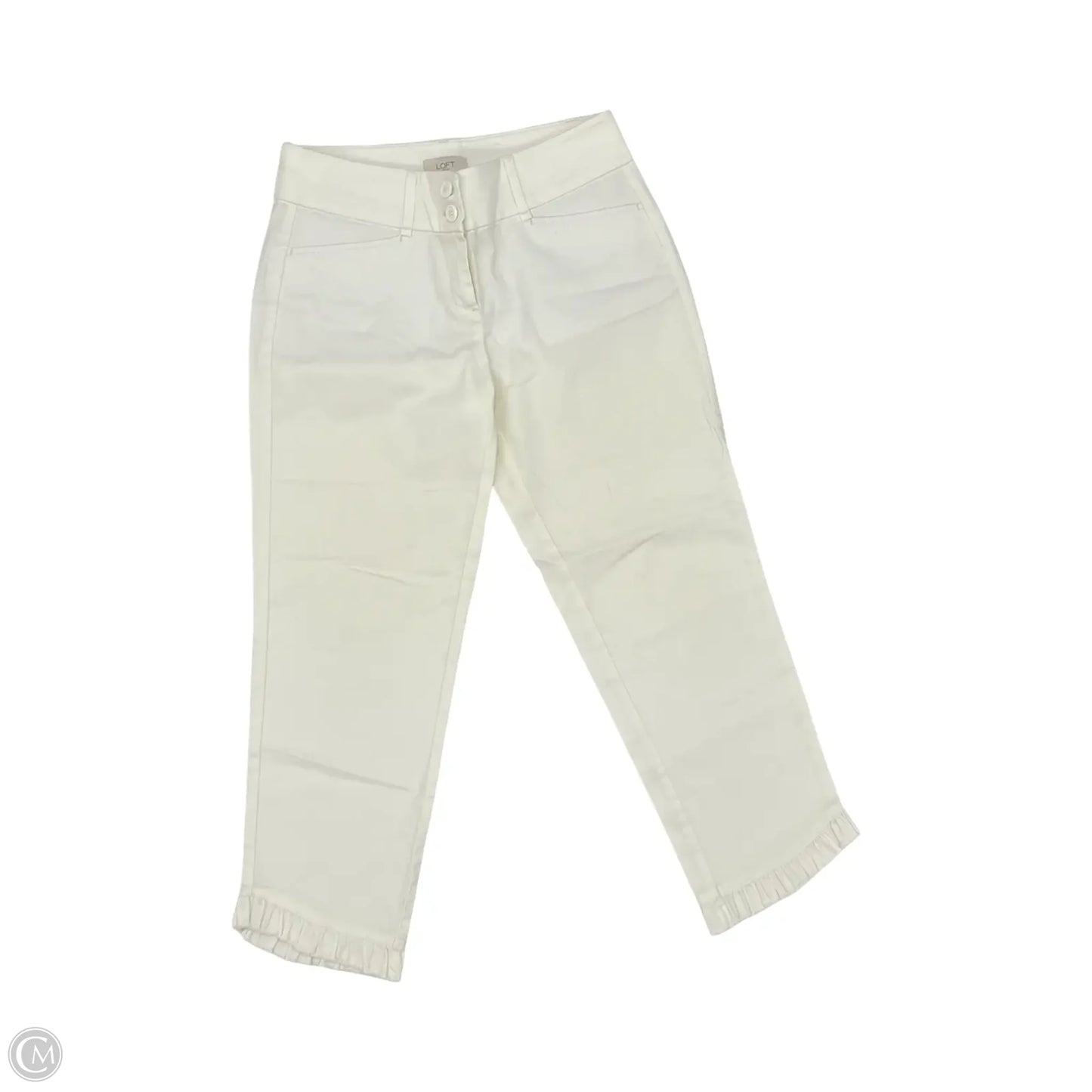 Pants Cropped By Loft In Cream, Size: 2