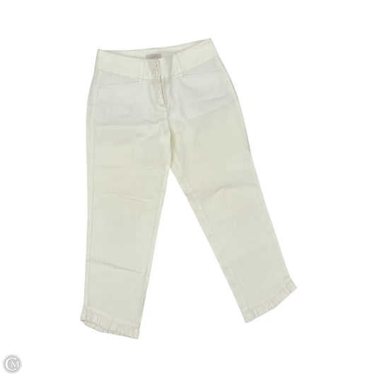 Pants Cropped By Loft In Cream, Size: 2