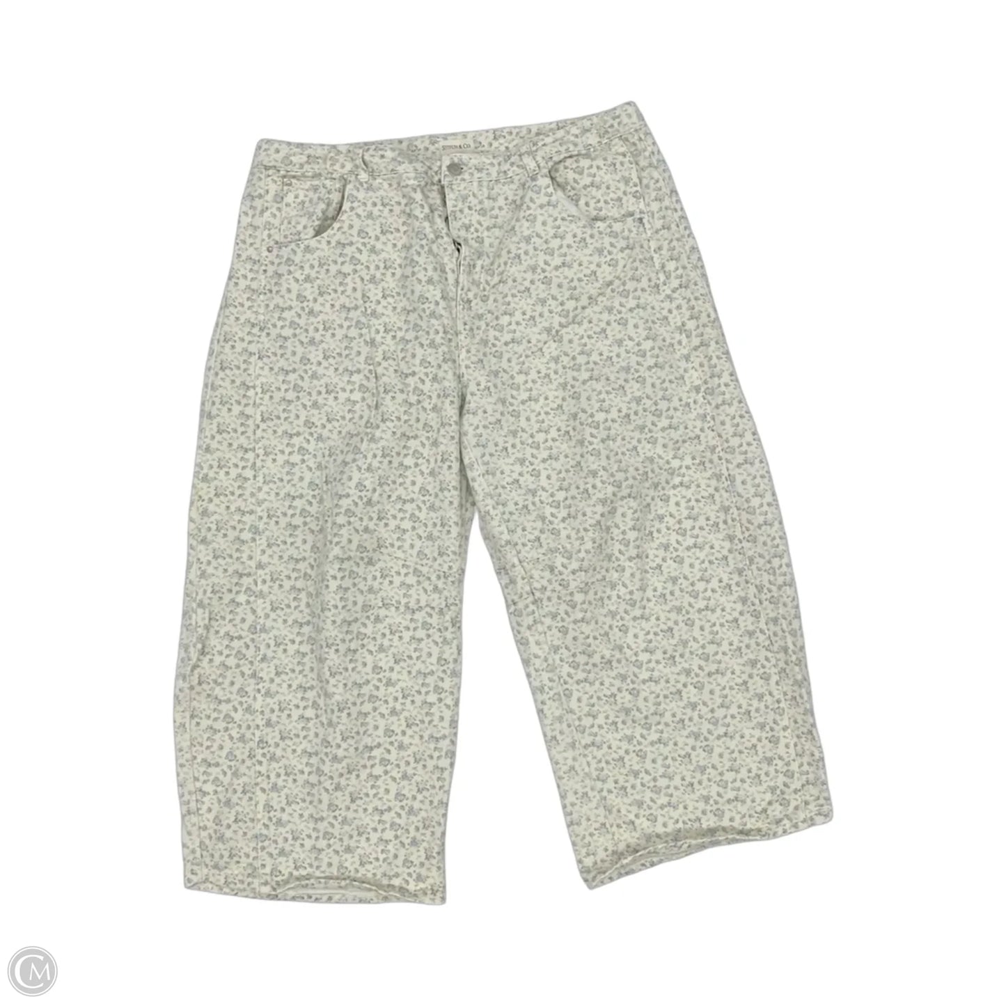 Jeans Cropped By Clothes Mentor In Cream, Size: 2x