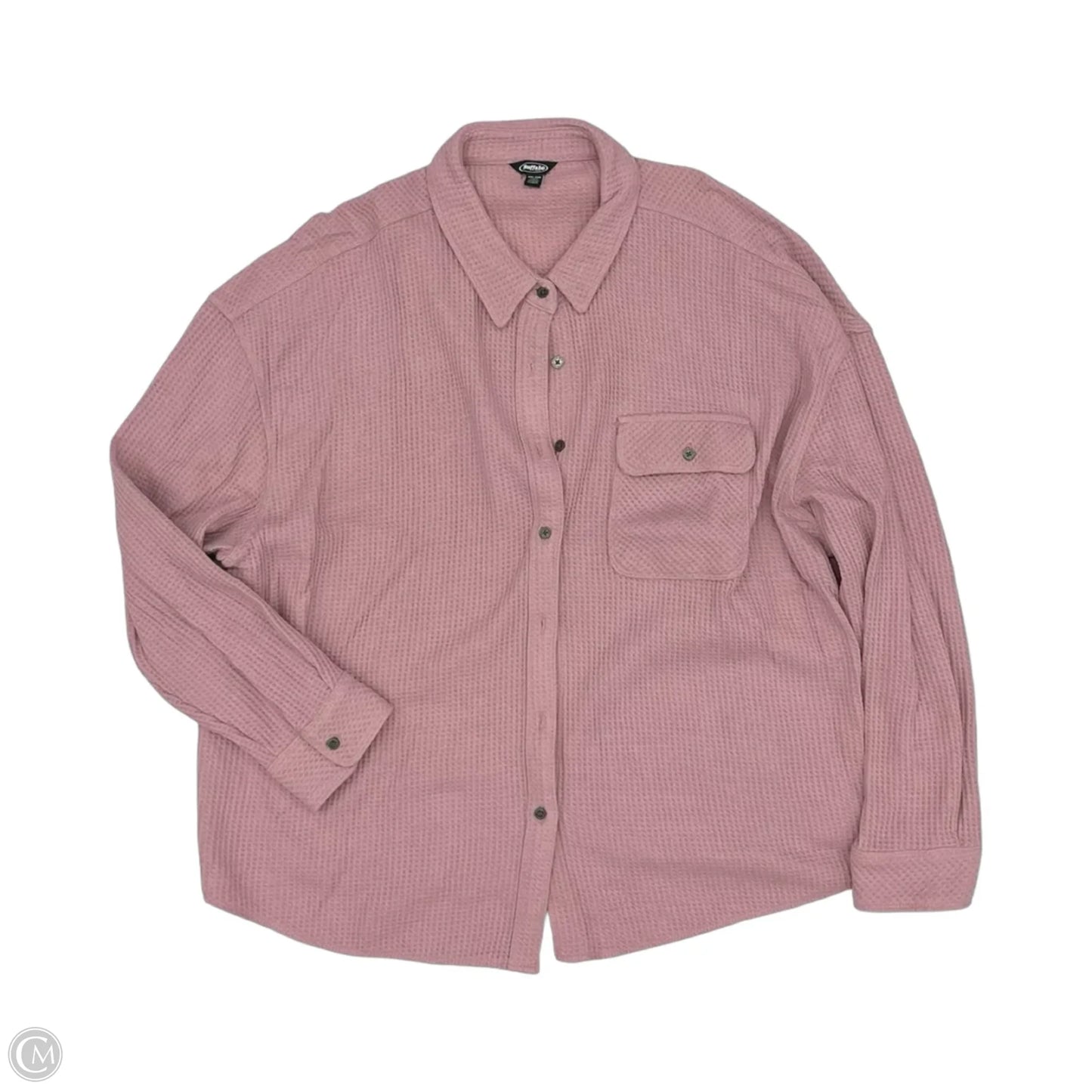 Jacket Shirt By Clothes Mentor In Pink, Size: Xxl