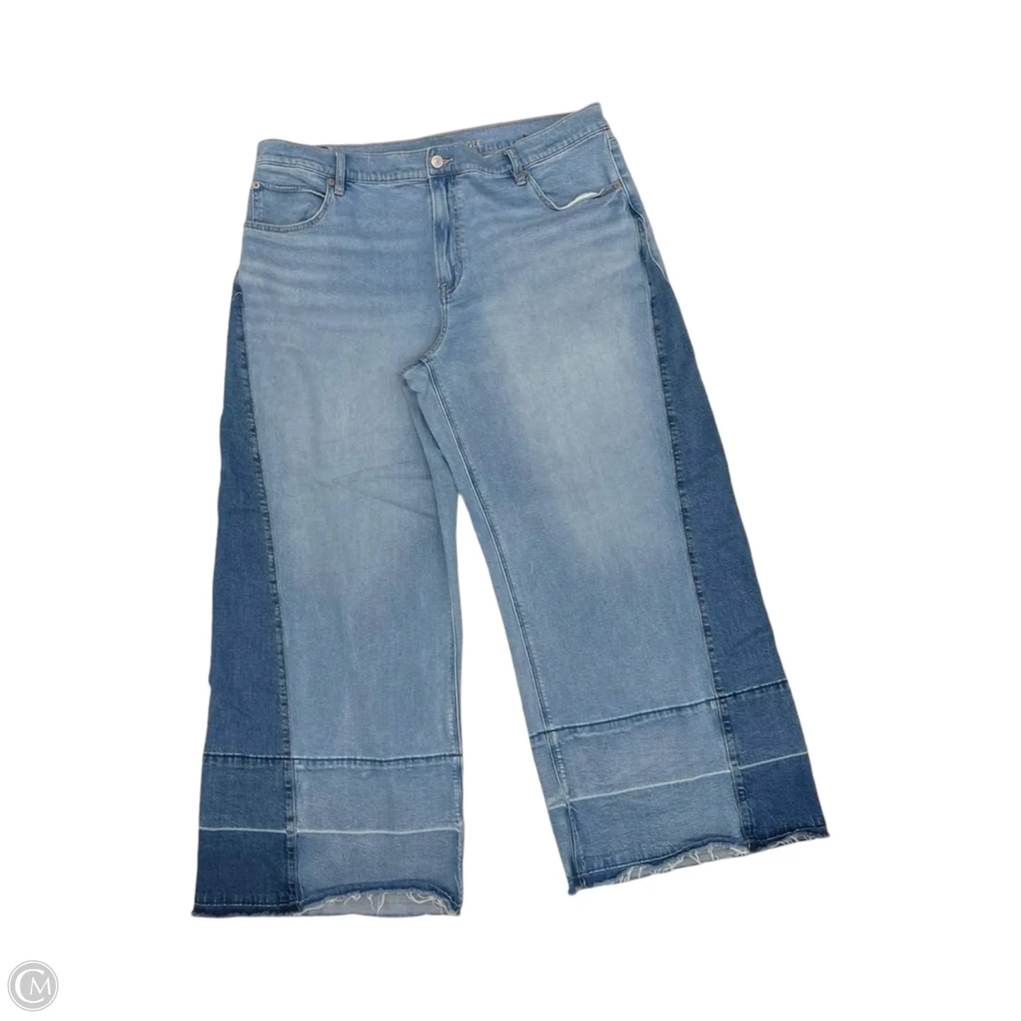 Jeans Wide Leg By American Eagle In Blue Denim, Size: 18
