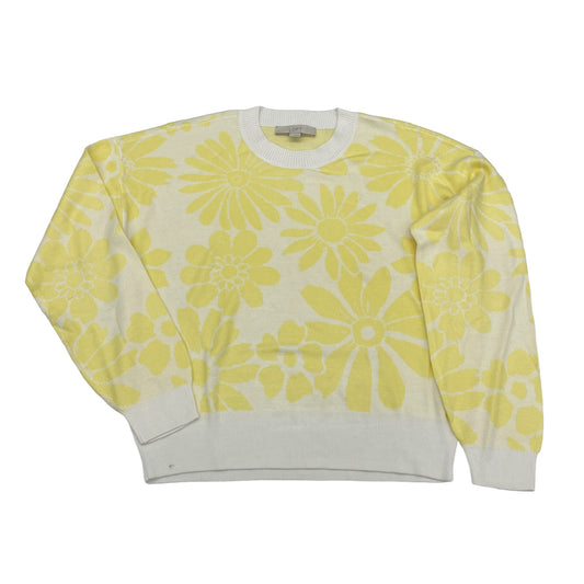 White & Yellow Sweater Loft, Size M