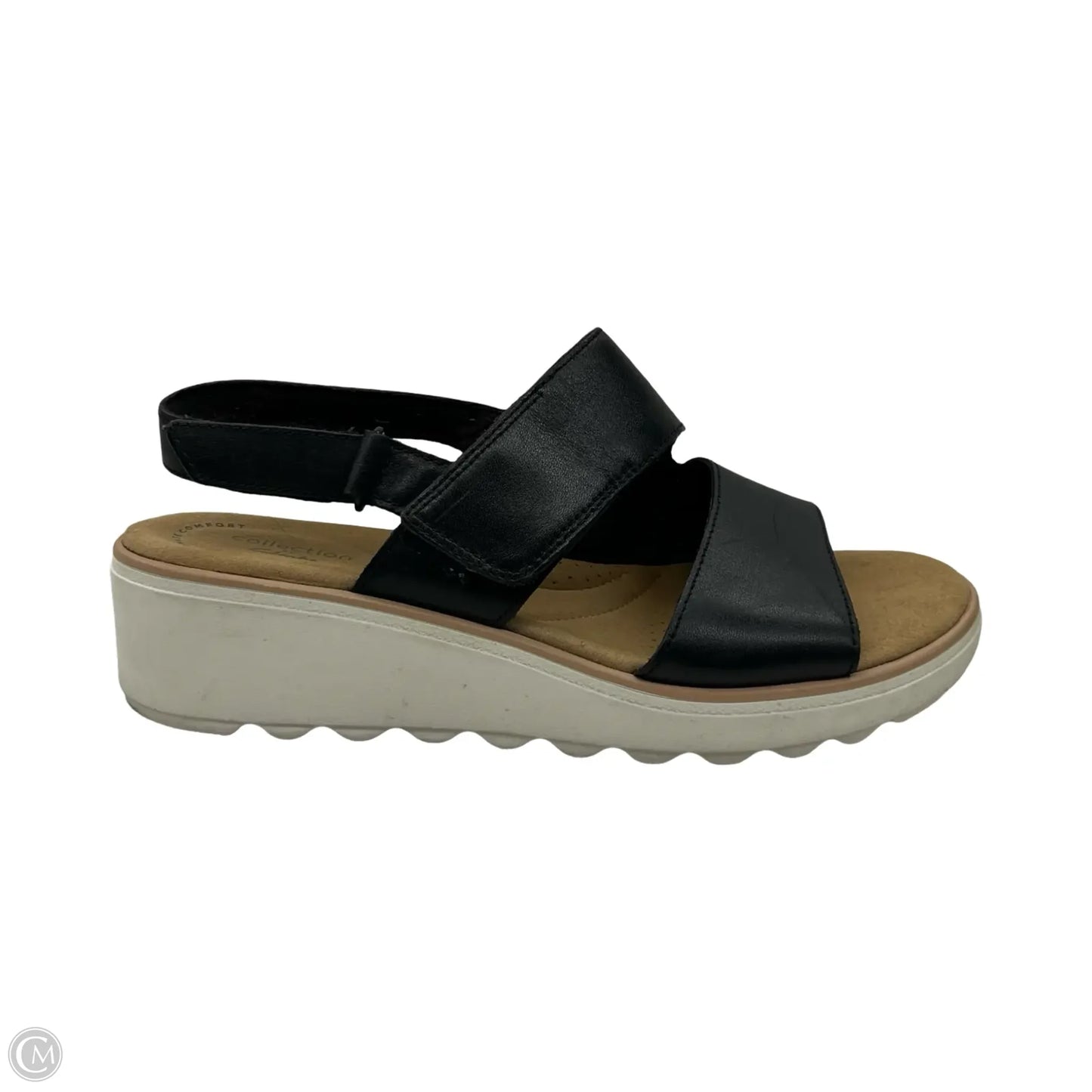 Sandals Heels Wedge By Clarks In Black, Size: 8