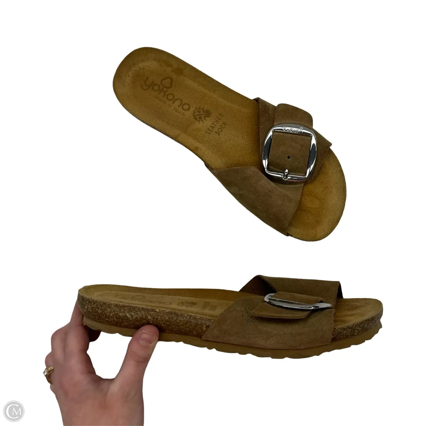 Sandals Flats By Clothes Mentor In Tan, Size: 8