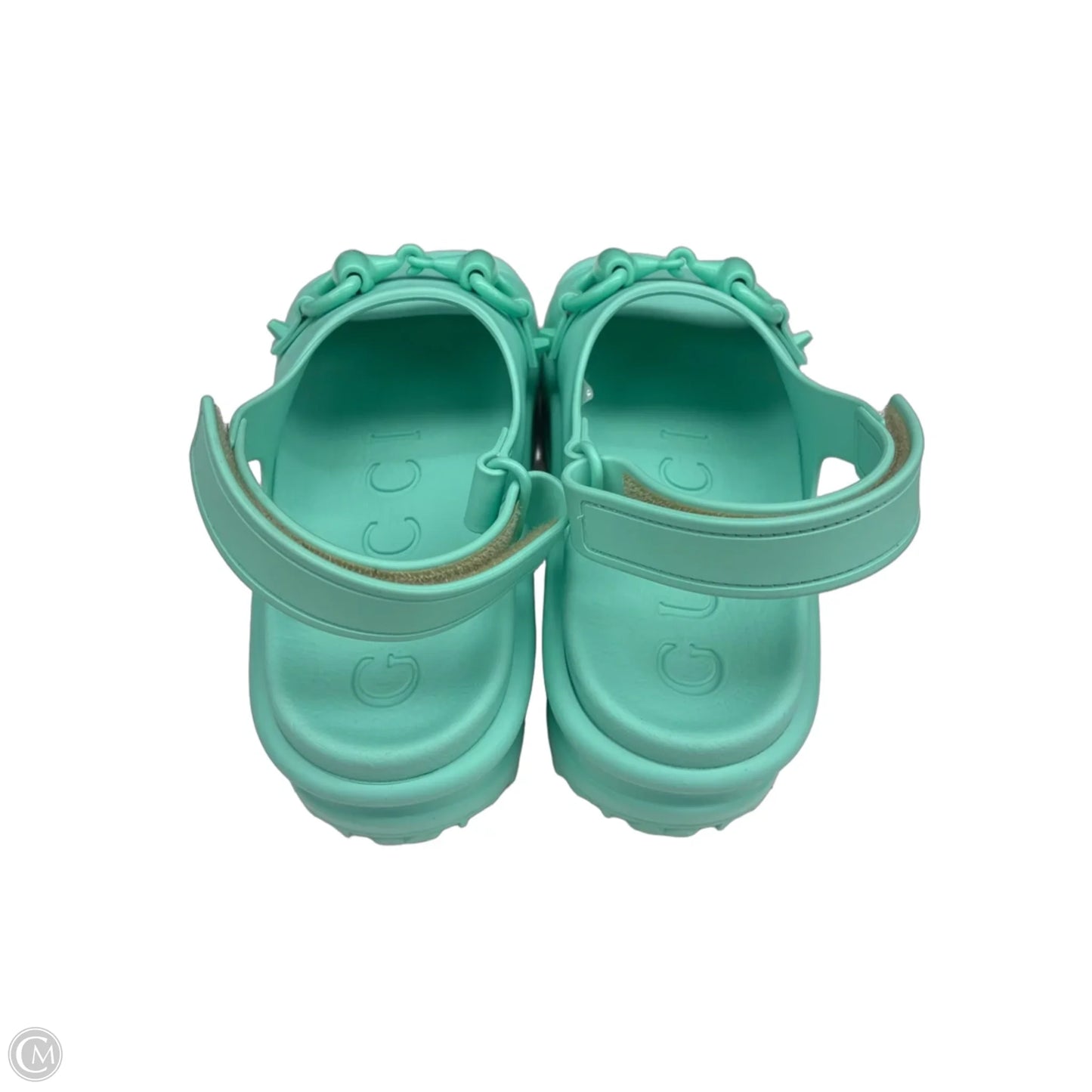 Sandals Luxury Designer By Gucci In Aqua, Size: 5.5