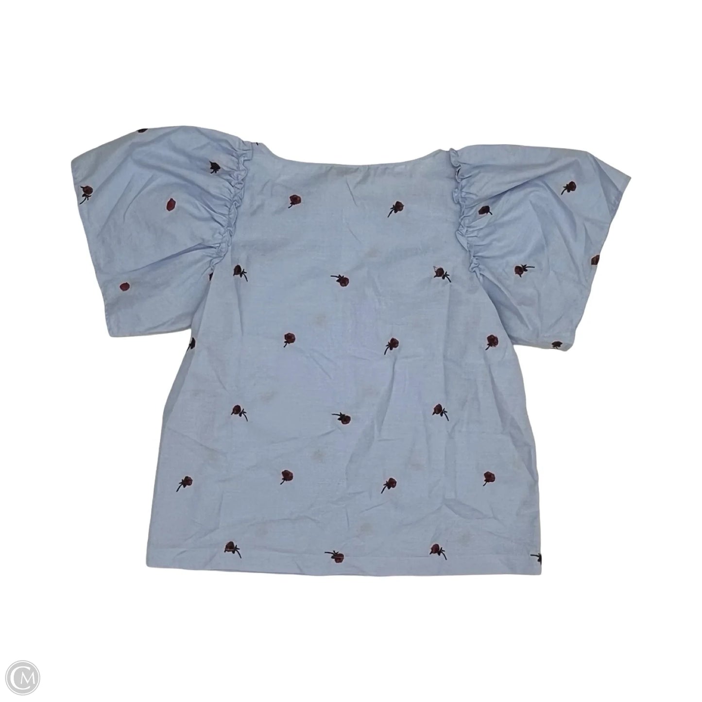 Blouse Short Sleeve By Loft In Blue & Red, Size: M