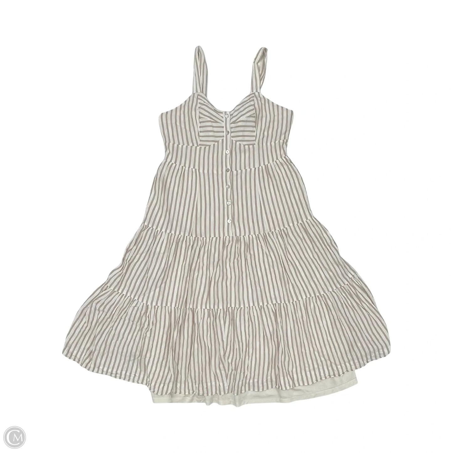 Dress Casual Midi By Maurices In Cream & Tan, Size: 12