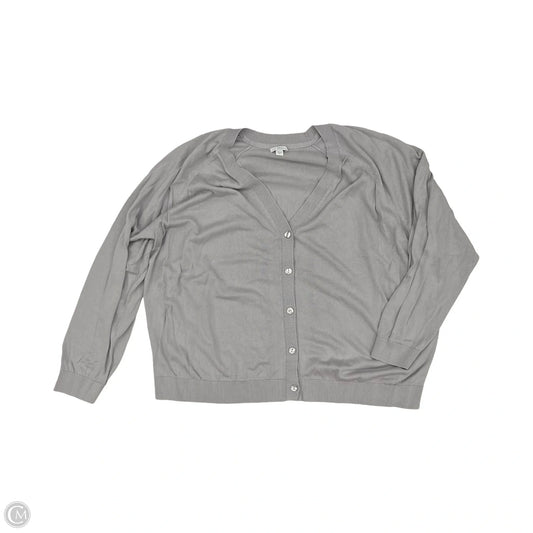 Sweater Cardigan By J. Jill In Grey, Size: 3x