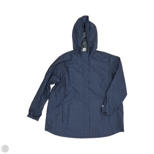 Coat Raincoat By Clothes Mentor In Blue, Size: 3x