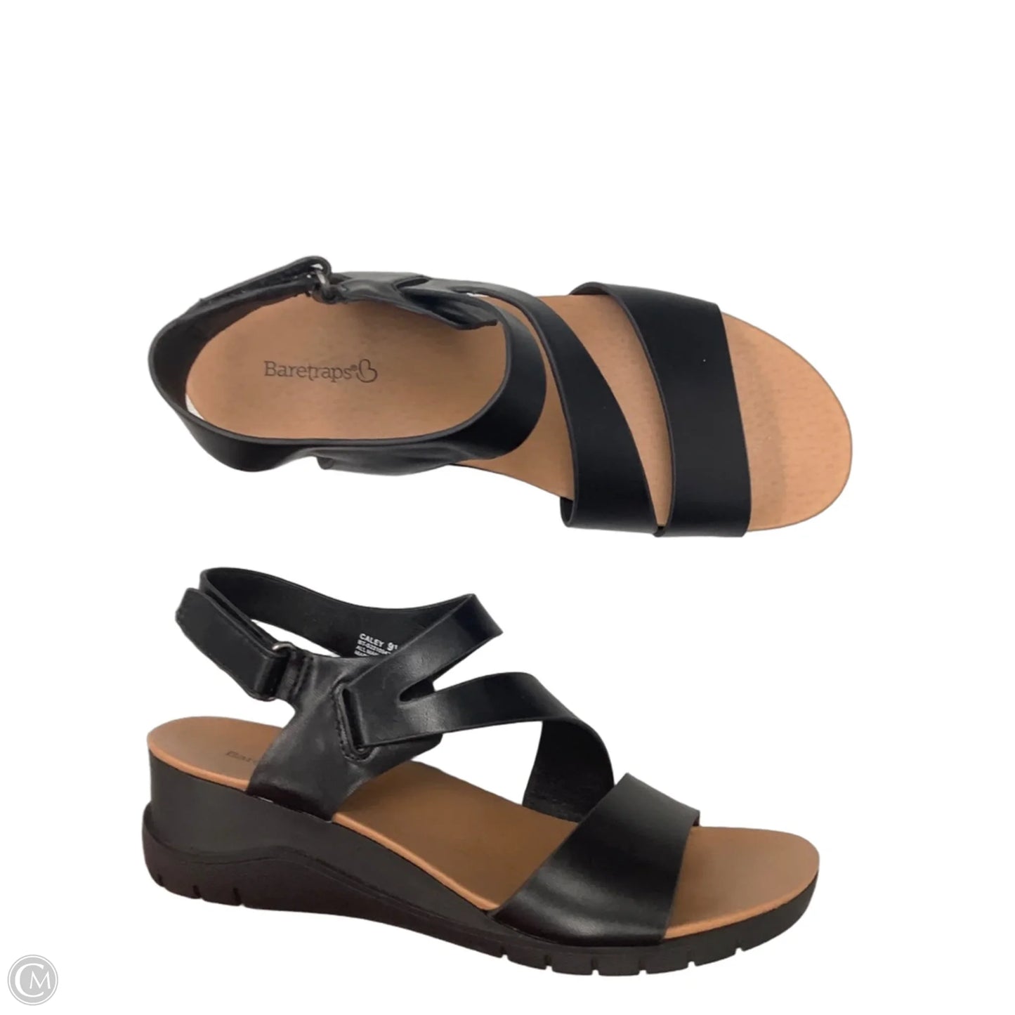 Sandals Heels Wedge By Bare Traps In Black, Size: 9.5