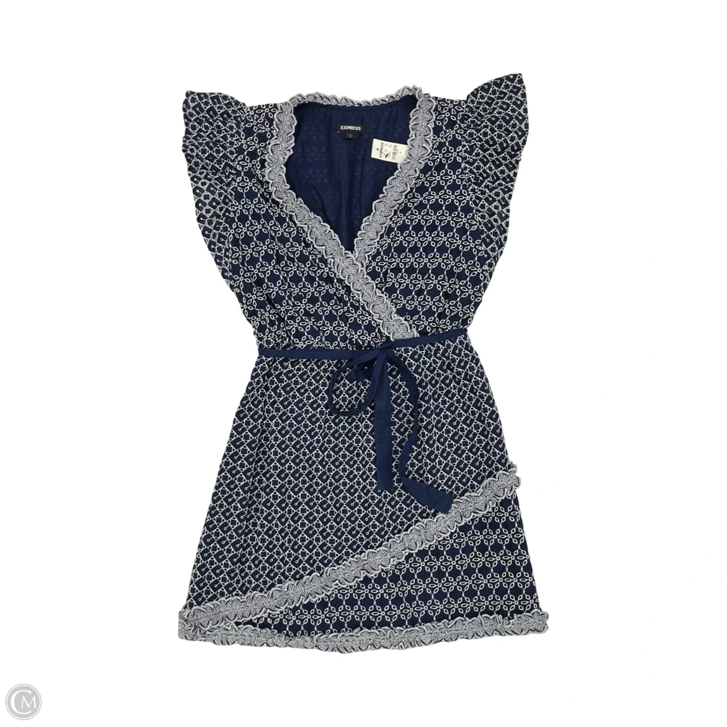 Dress Party Short By Express In Blue & White, Size: M