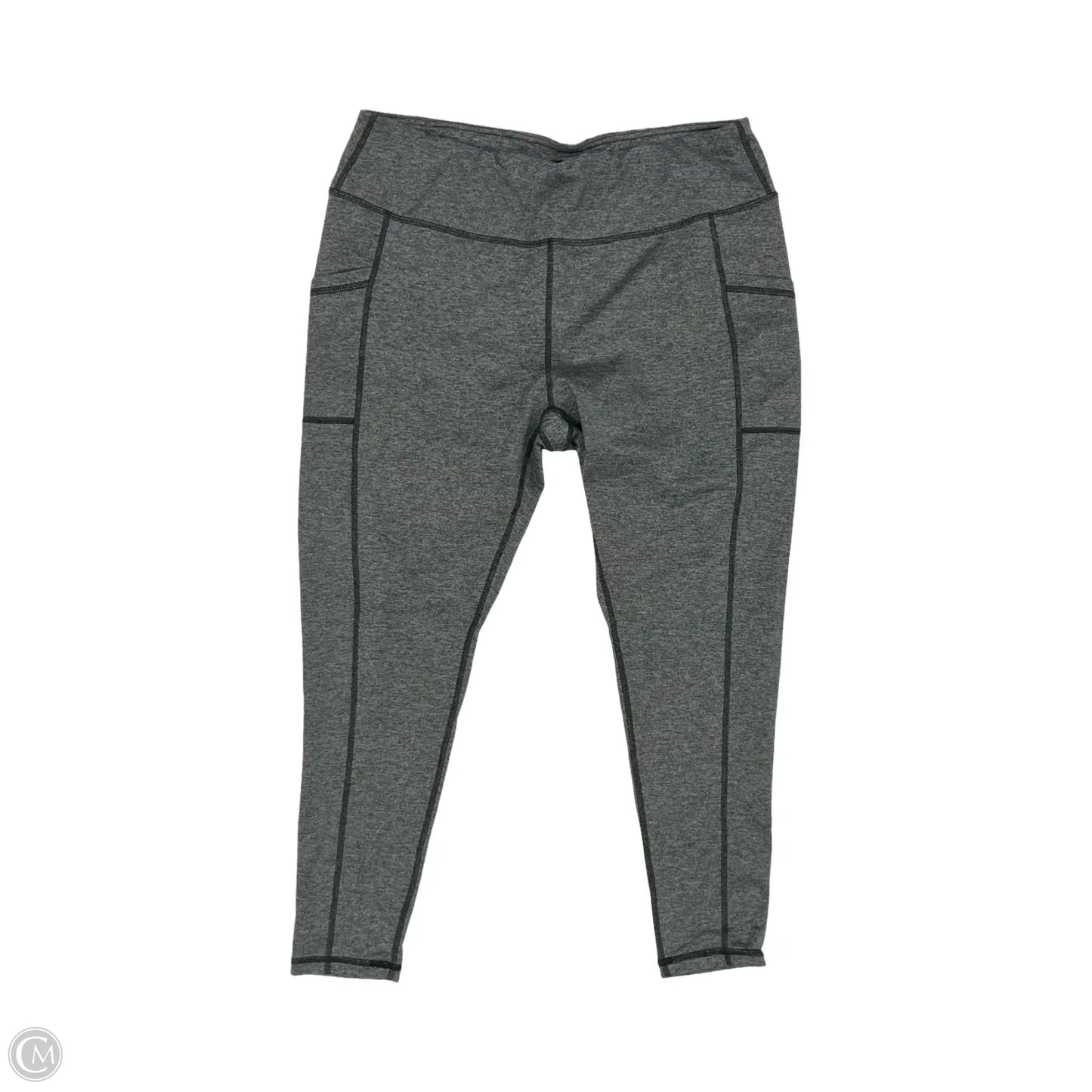 Athletic Leggings By Mta Sport In Grey, Size: Xl