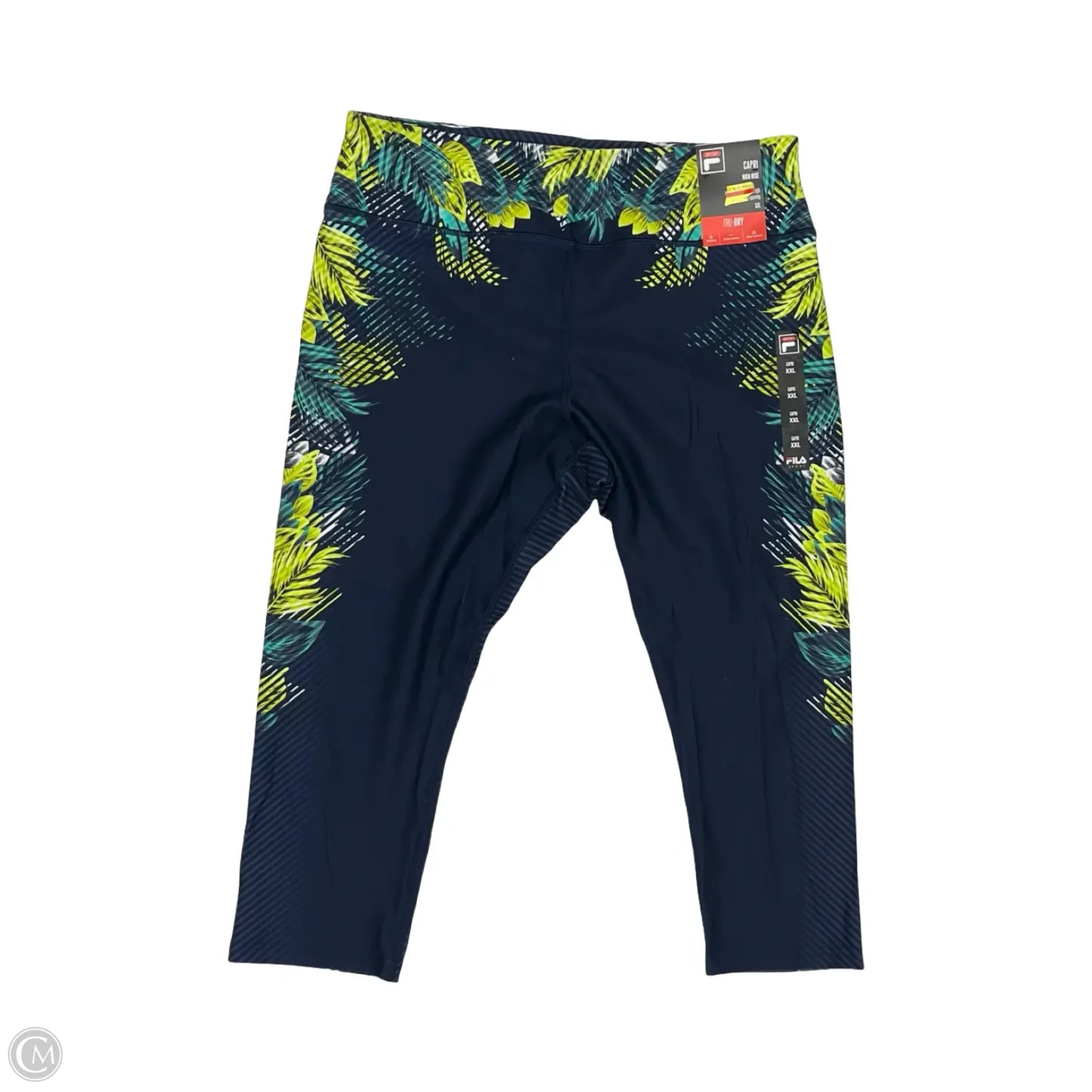 Athletic Leggings Capris By Fila In Blue & Yellow, Size: Xxl